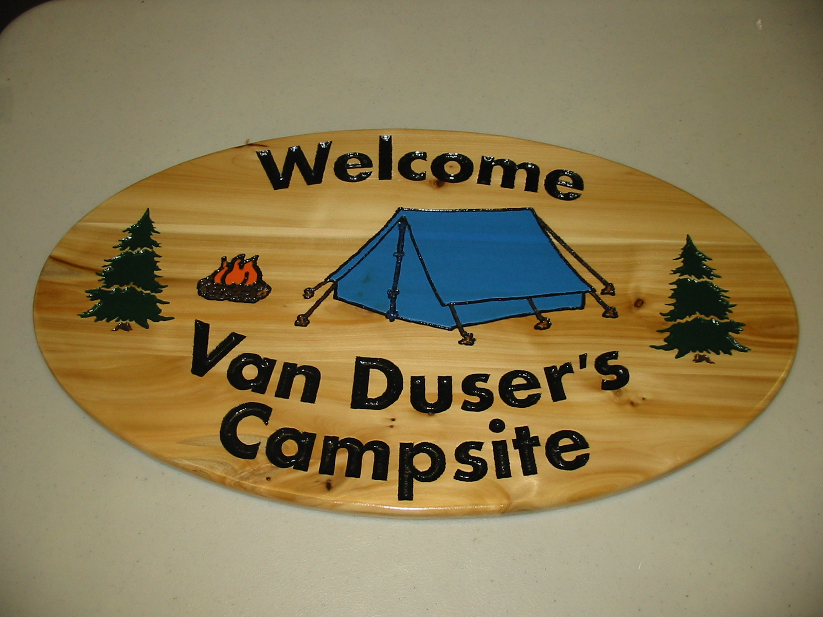 Tent Camping Sign - - Personalized